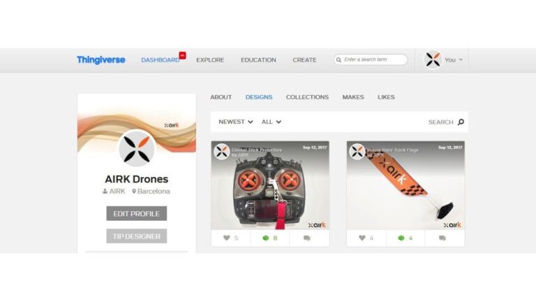AIRK inaugura su canal de Thingiverse